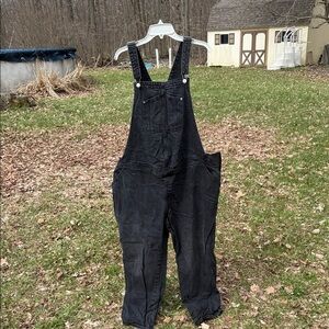 Black Denim Maternity Overalls